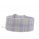 Zugstopp Halsband Windhundhalsband  Schottenkaro Flieder-Beige, 3 Breiten lieferbar