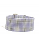 Zugstopp Halsband Windhundhalsband  Schottenkaro Flieder-Beige, 3 Breiten lieferbar