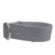 Zugstopp Halsband Windhundhalsband White Flowers on Taupe, 3 Breiten lieferbar