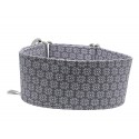Zugstopp Halsband Windhundhalsband White Flowers on Taupe, 3 Breiten lieferbar