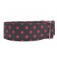 Zugstopp Halsband Windhundhalsband Polka Dots in Pink, 3 Breiten lieferbar