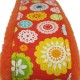 Zugstopp-Kuschelhalsband Windhundhalsband Retro Flowers Orange, weich gepolstert und federleicht, 3 Breiten, Maßanfertigung