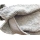 Whippetmantel Softshell dunkelgrau-meliert, gefüttert mit BW-Teddyplüsch, Bauchlatz, sehr warm, RL 55 cm