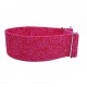 Zugstopphalsband, Windhundhalsband, Hundehalsband, Ornamente in pink auf rot