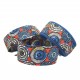Zugstopphalsband, Windundhalsband Mandala jeansblau/rot, 2 Breiten lieferbar