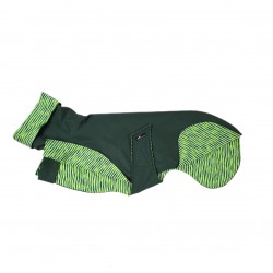 Sofort lieferbar: Windhund-Regenmantel in khaki, gefüttert mit BW-Jersey gestreift,  RL 75 cm