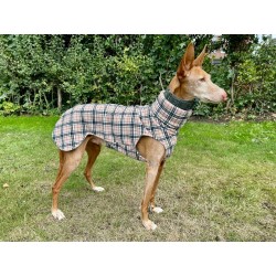 Windhund Pullover Polarfleece Royal Stewart beige kariert ein Klettverschluss, 5 Größen